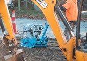 Plate compactor in use in NZ